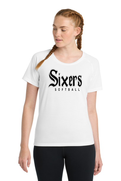 Sixers Ladies Sport Tek Scoop Neck Tee
