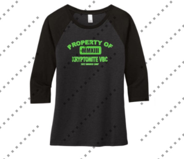 Kryptonite 3/4 Sleeve Women's Raglan