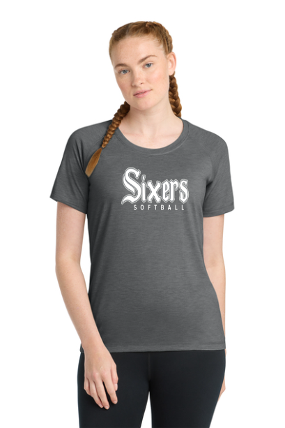 Sixers Ladies Sport Tek Scoop Neck Tee