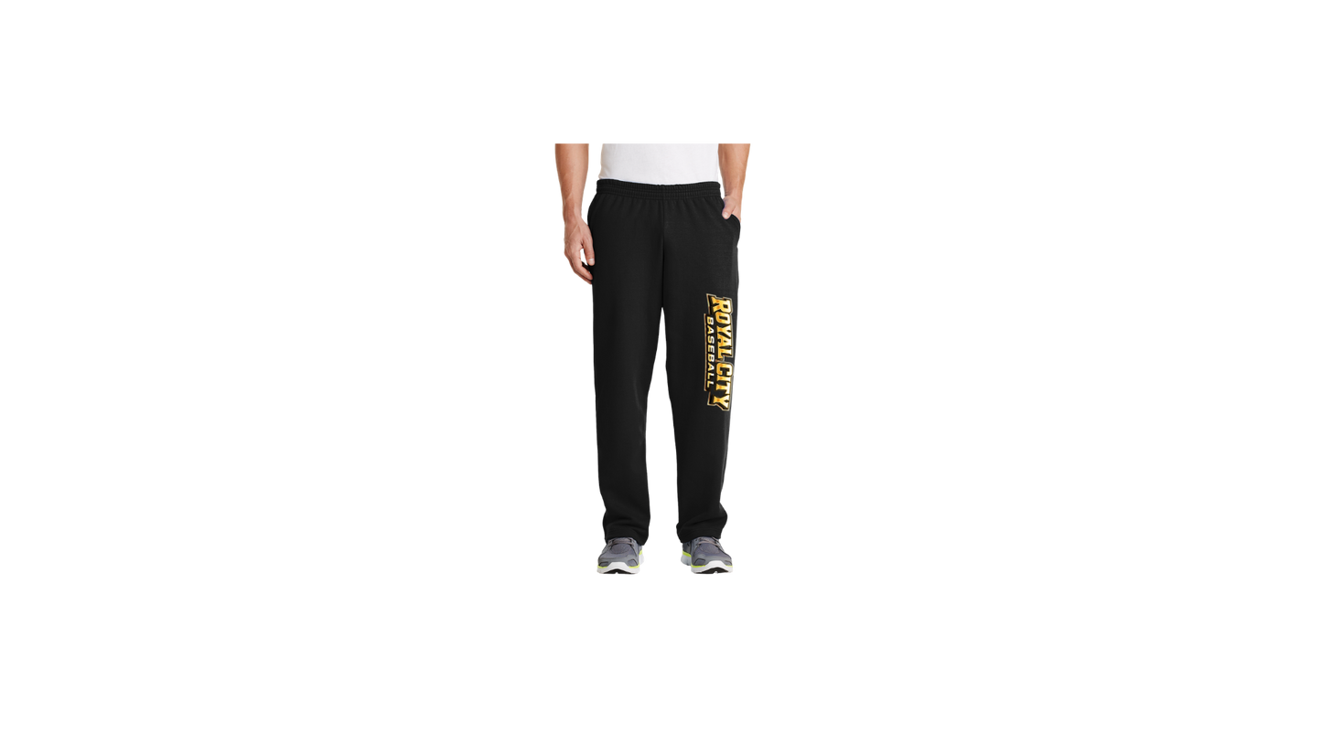 Royal Baseball Sweats Open Bottom