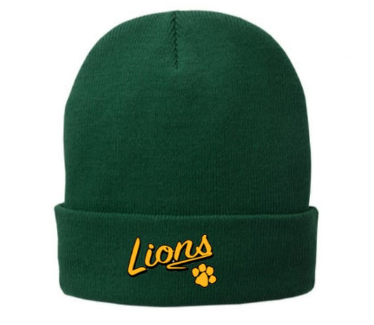 Lion's Embroidered Fleece Lined Hat