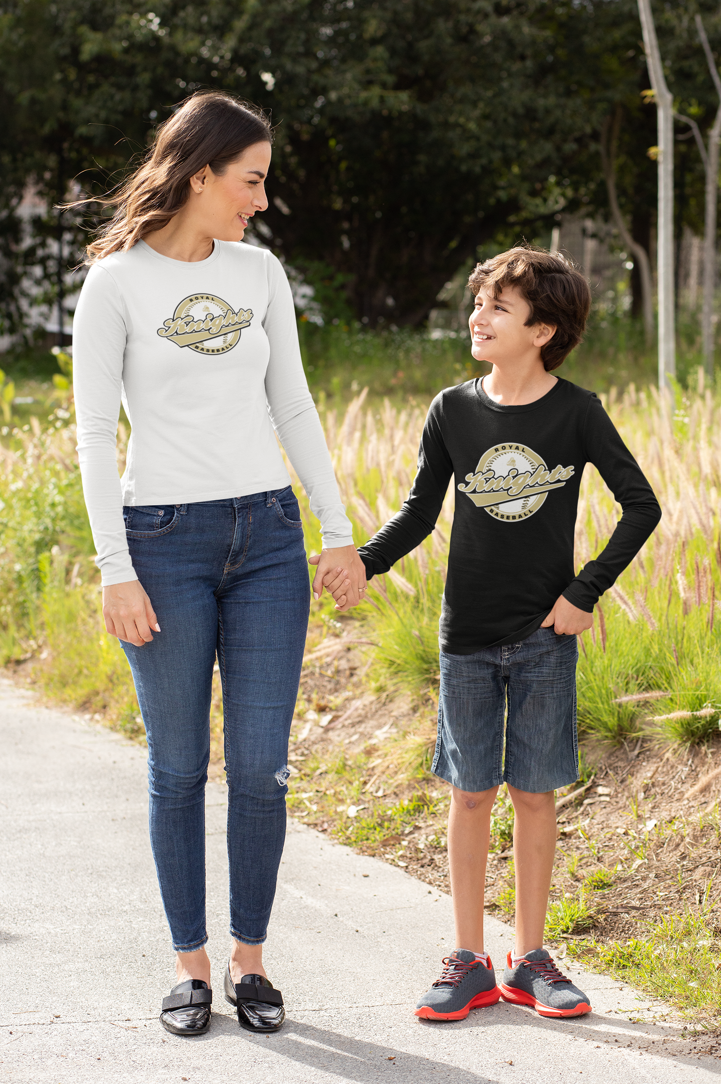 Royal Baseball Long Sleeve Tee- Circle Design