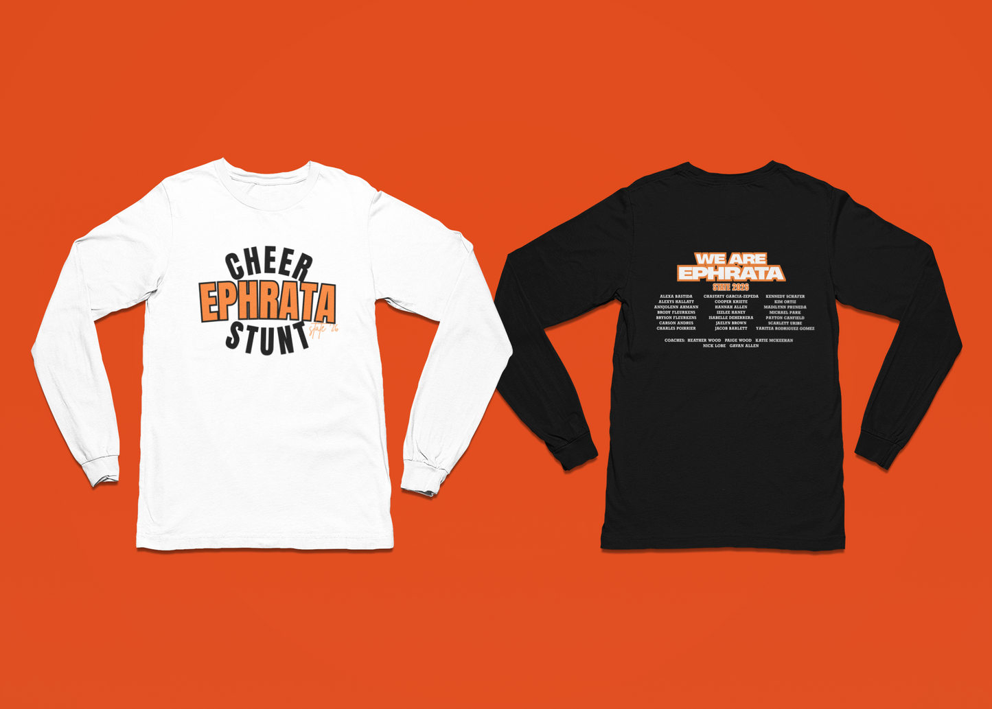 E State Cheer Long Sleeve Tee Front and Back