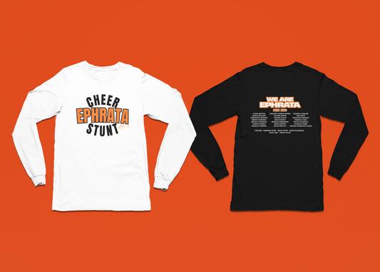 E State Cheer Long Sleeve Tee Front and Back