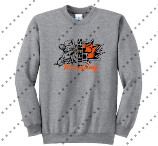 Wrestling Adult Crew Sweatshirt